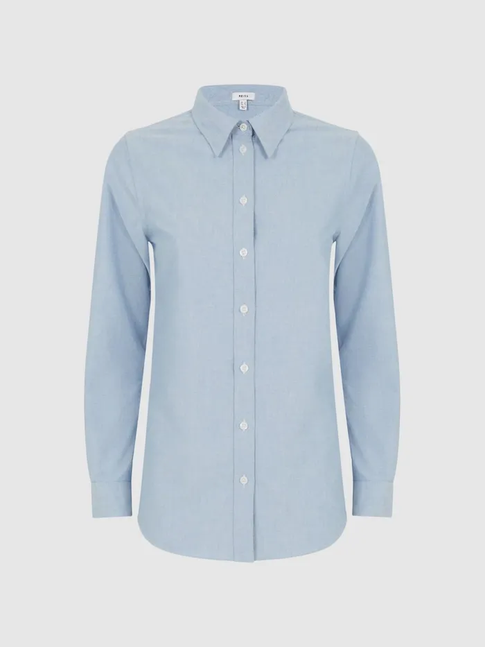 Reiss Tops Allie Fitted Oxford Shirt Blue 8211 Women