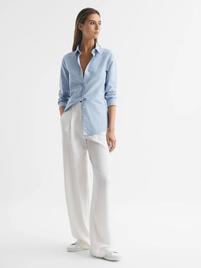 Reiss Tops Allie Fitted Oxford Shirt Blue 8211 Women