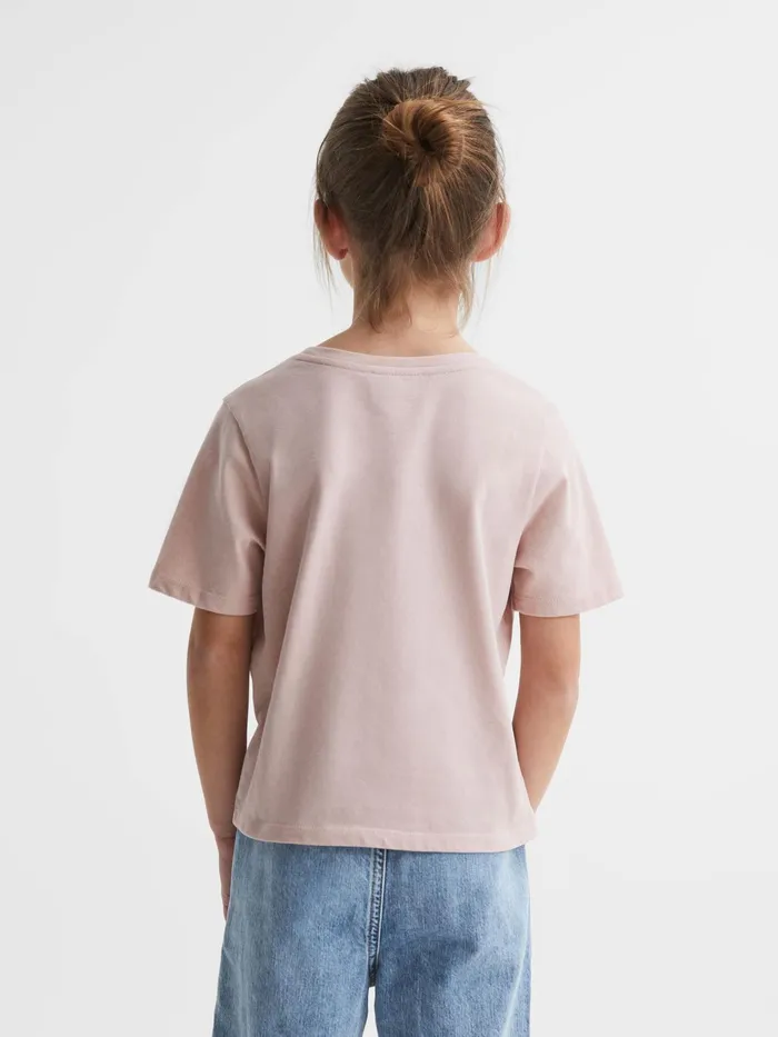 Reiss Tops and Tshirts Bobbi Motif Crew Neck TShirt Pale Pink 8211 Children