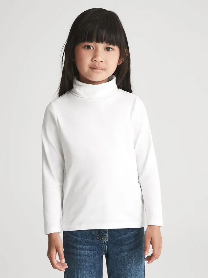 Reiss Tops and Tshirts Carey Roll Neck Long Sleeve Top Ivory 8211 Children