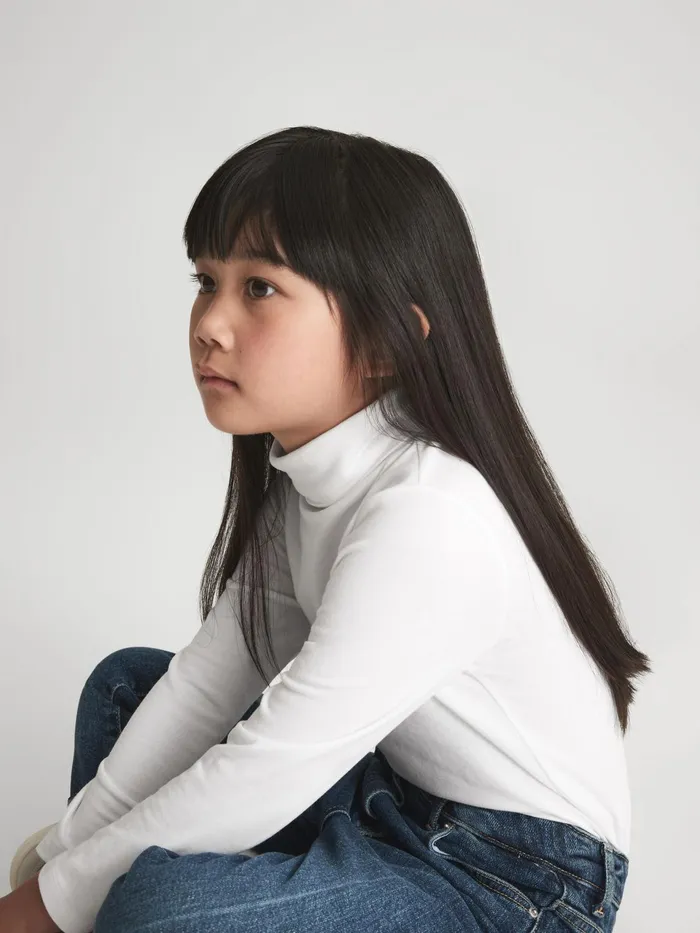 Reiss Tops and Tshirts Carey Roll Neck Long Sleeve Top Ivory 8211 Children