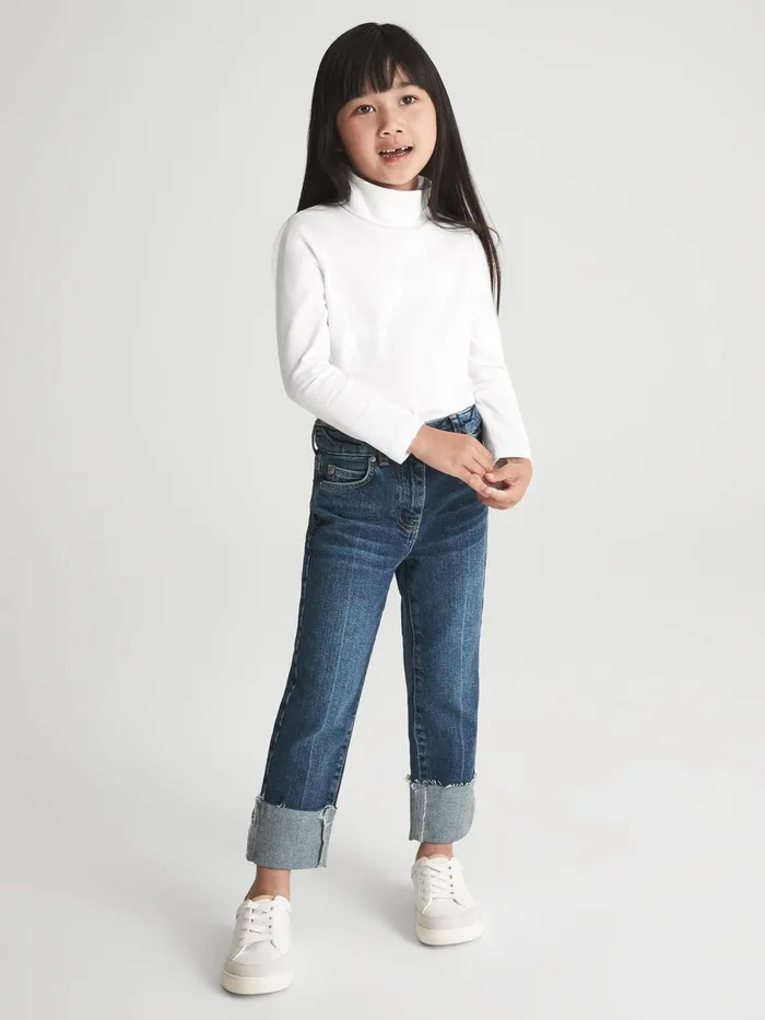 Reiss Tops and Tshirts Carey Roll Neck Long Sleeve Top Ivory 8211 Children
