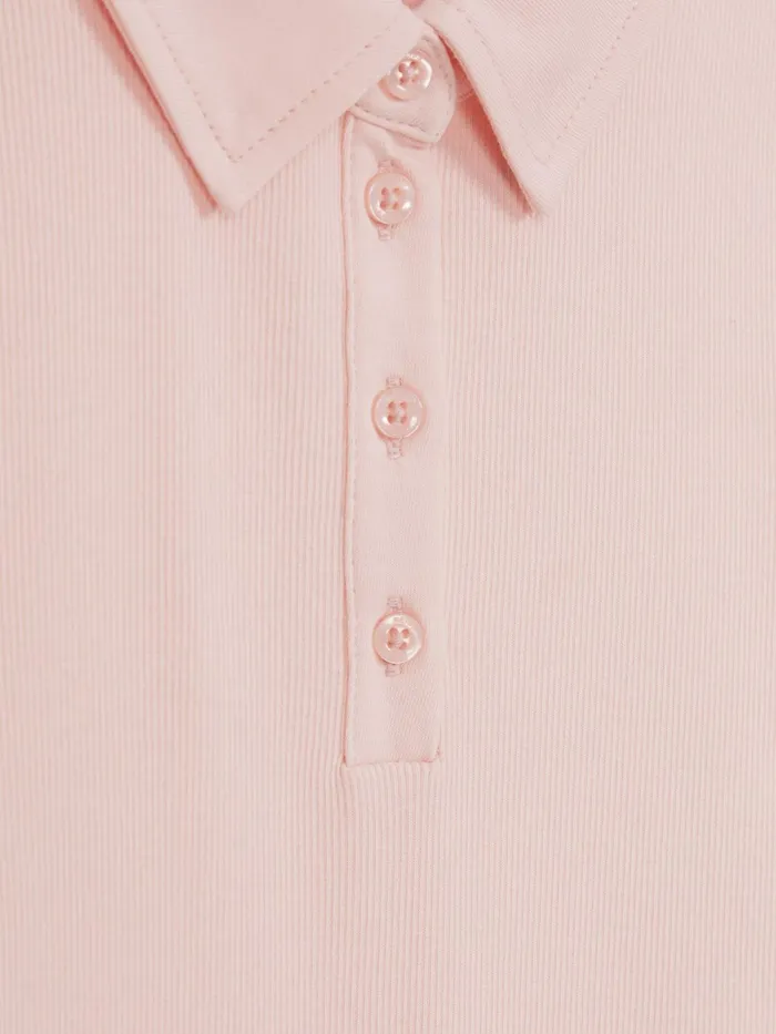 Reiss Tops and Tshirts Eva Cropped Polo Shirt Pink 8211 Children