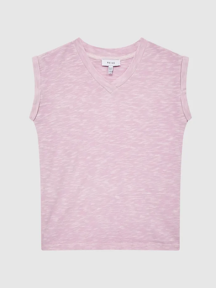 Reiss Tops and Tshirts Freddie Jersey VNeck TShirt Lilac 8211 Children