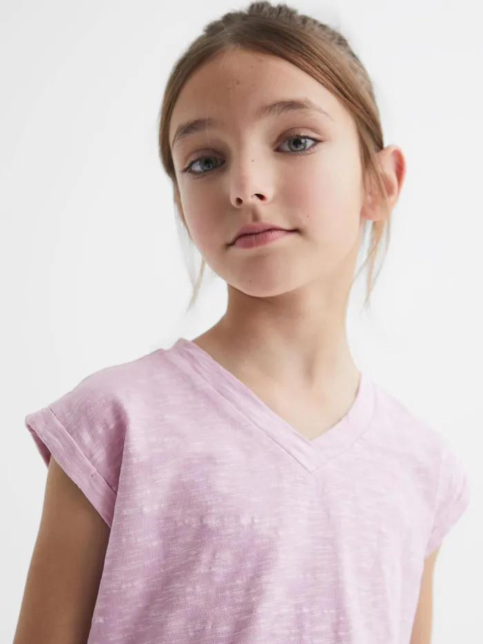 Reiss Tops and Tshirts Freddie Jersey VNeck TShirt Lilac 8211 Children