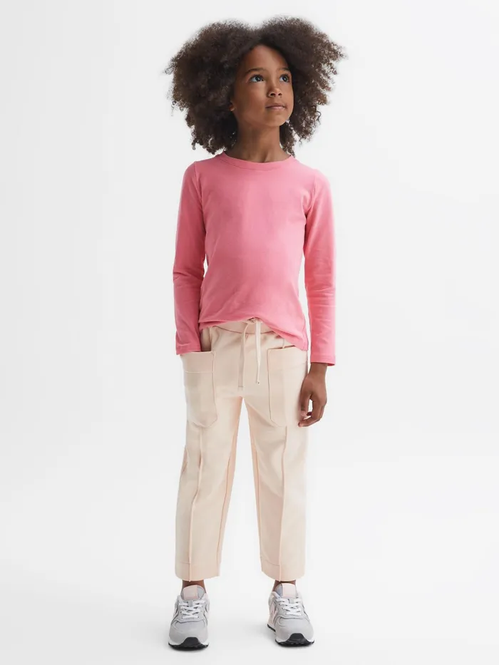 Reiss Tops and Tshirts Mai Long Sleeve Crew Neck TShirt Pink 8211 Children