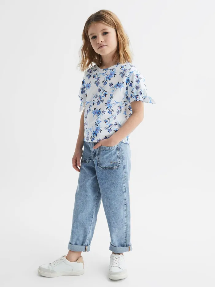 Reiss Tops and Tshirts Tally Printed Cotton TShirt Blue Print 8211 Children