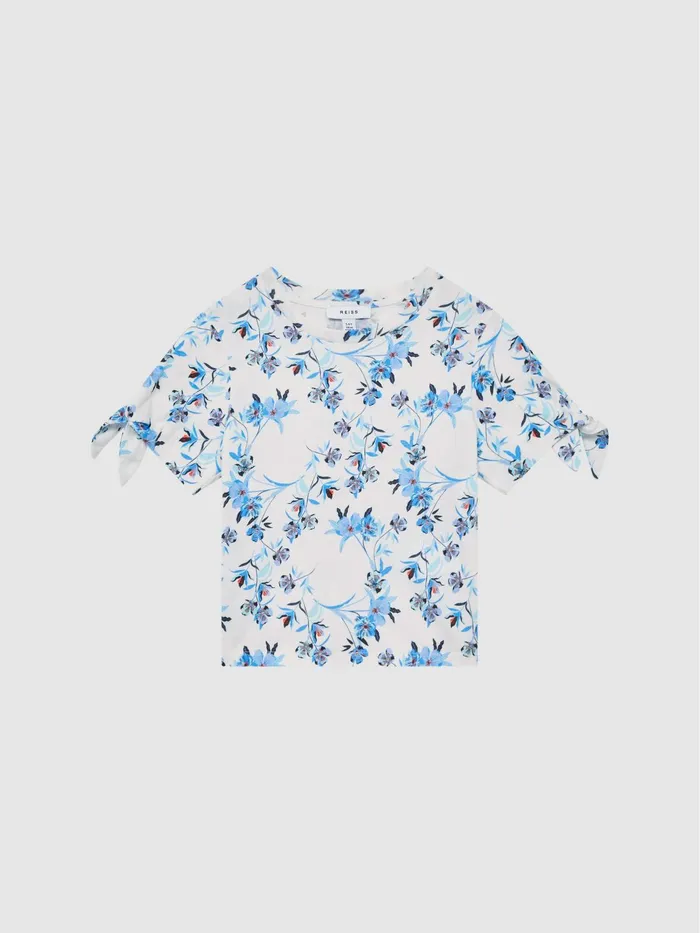 Reiss Tops and Tshirts Tally Printed Cotton TShirt Blue Print 8211 Children