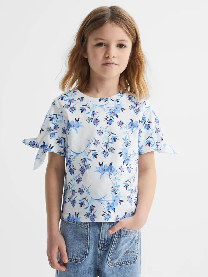 Reiss Tops and Tshirts Tally Printed Cotton TShirt Blue Print 8211 Children