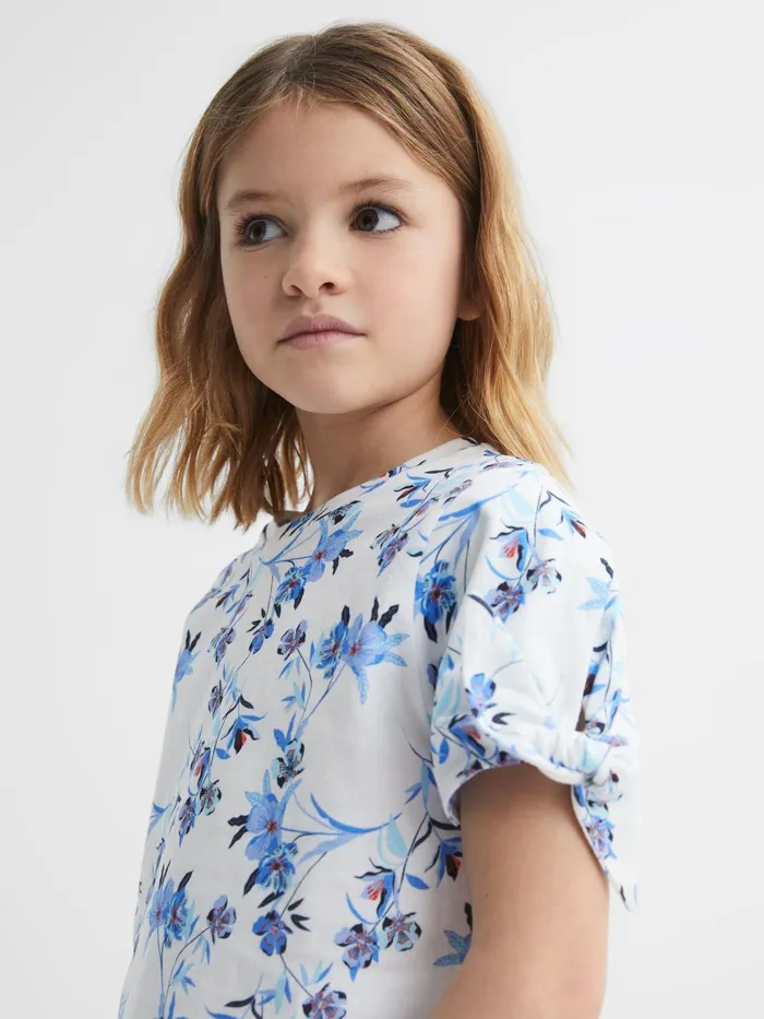 Reiss Tops and Tshirts Tally Printed Cotton TShirt Blue Print 8211 Children