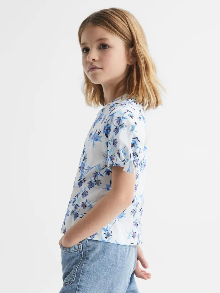 Reiss Tops and Tshirts Tally Printed Cotton TShirt Blue Print 8211 Children
