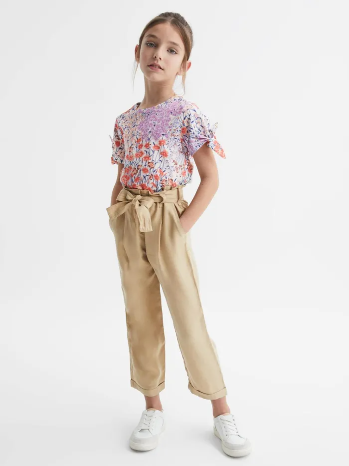 Reiss Tops and Tshirts Tally Printed Cotton TShirt Pink 8211 Children