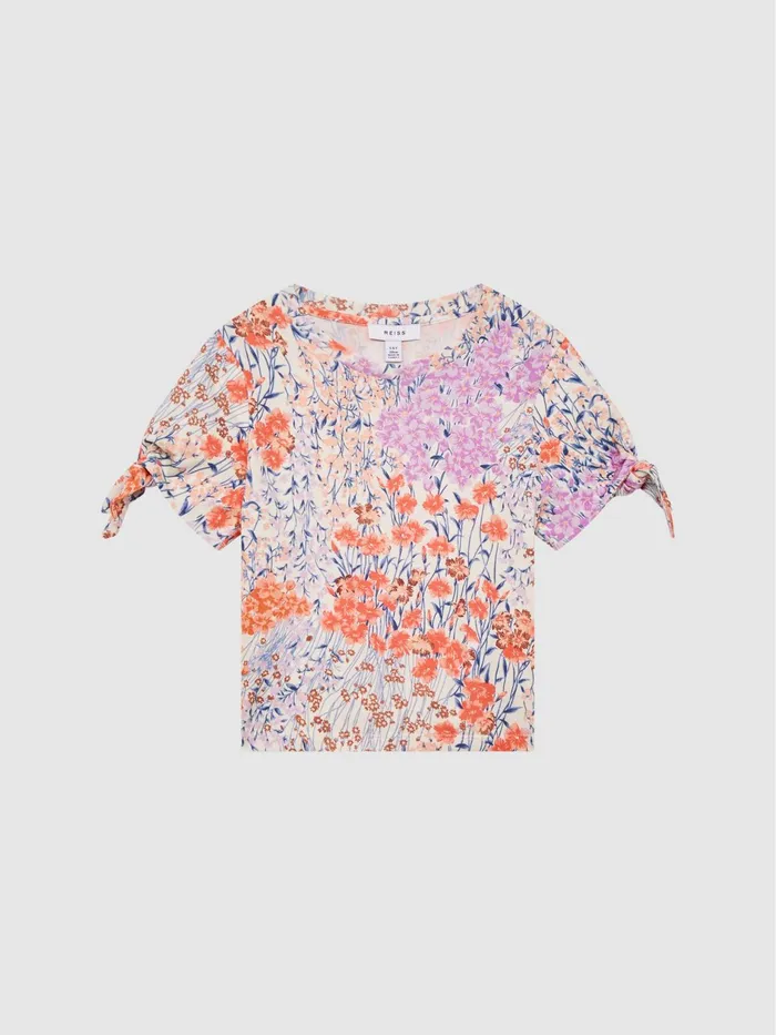 Reiss Tops and Tshirts Tally Printed Cotton TShirt Pink 8211 Children