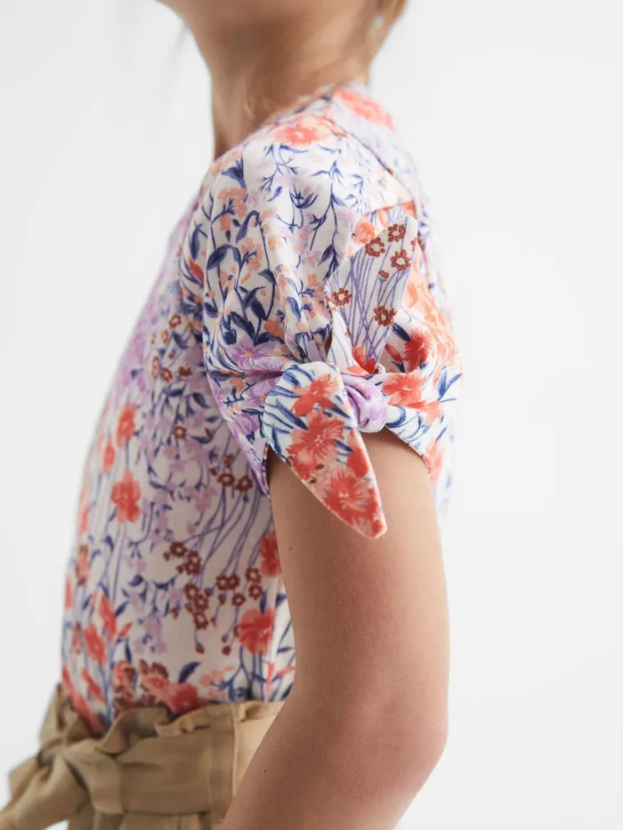 Reiss Tops and Tshirts Tally Printed Cotton TShirt Pink 8211 Children
