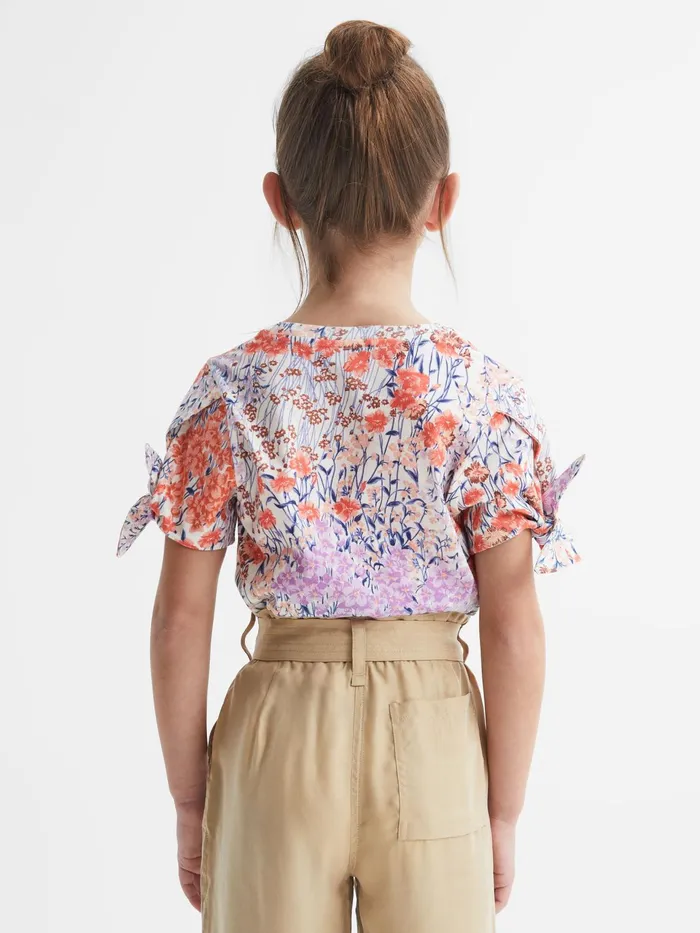 Reiss Tops and Tshirts Tally Printed Cotton TShirt Pink 8211 Children