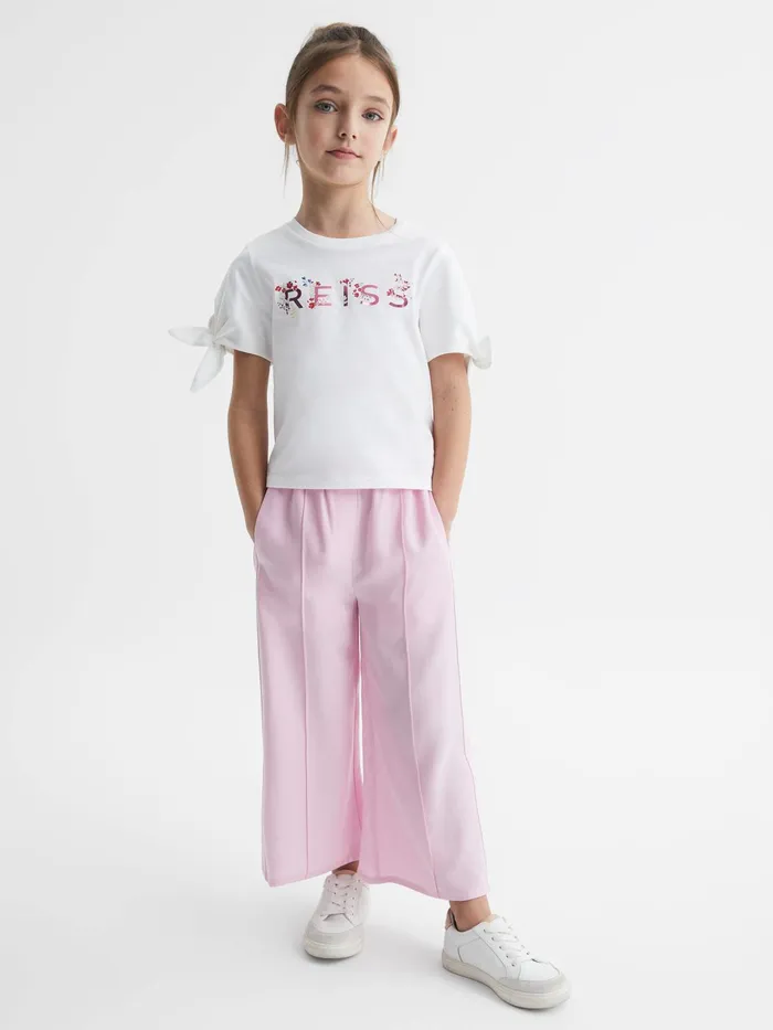 Reiss Tops and Tshirts Tally Printed Cotton TShirt Pink Print 8211 Children