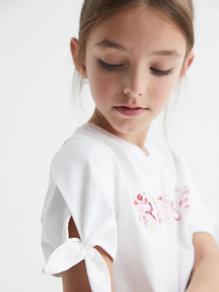 Reiss Tops and Tshirts Tally Printed Cotton TShirt Pink Print 8211 Children