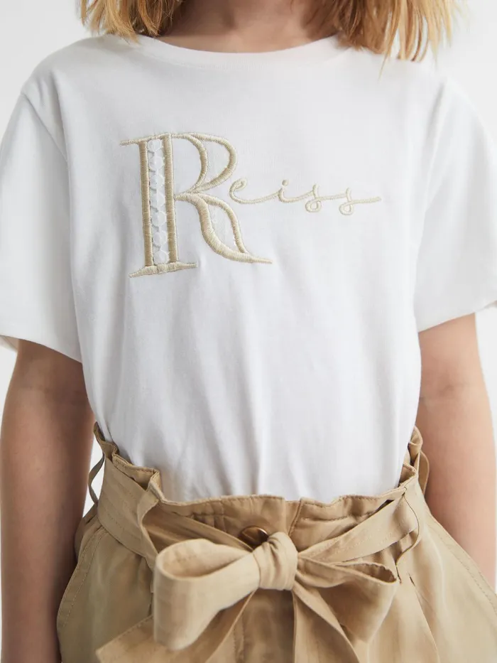Reiss Tops and Tshirts Tally Printed Cotton TShirt White 8211 Children