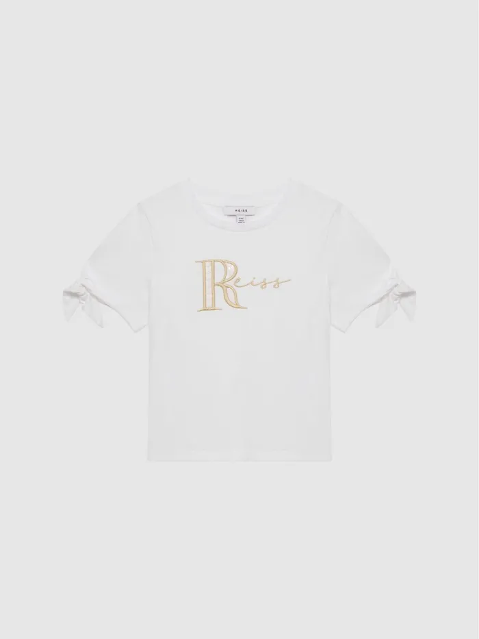 Reiss Tops and Tshirts Tally Printed Cotton TShirt White 8211 Children