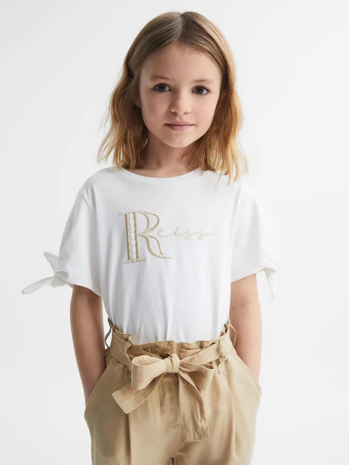 Reiss Tops and Tshirts Tally Printed Cotton TShirt White 8211 Children