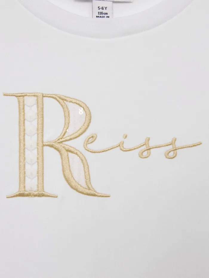 Reiss Tops and Tshirts Tally Printed Cotton TShirt White 8211 Children