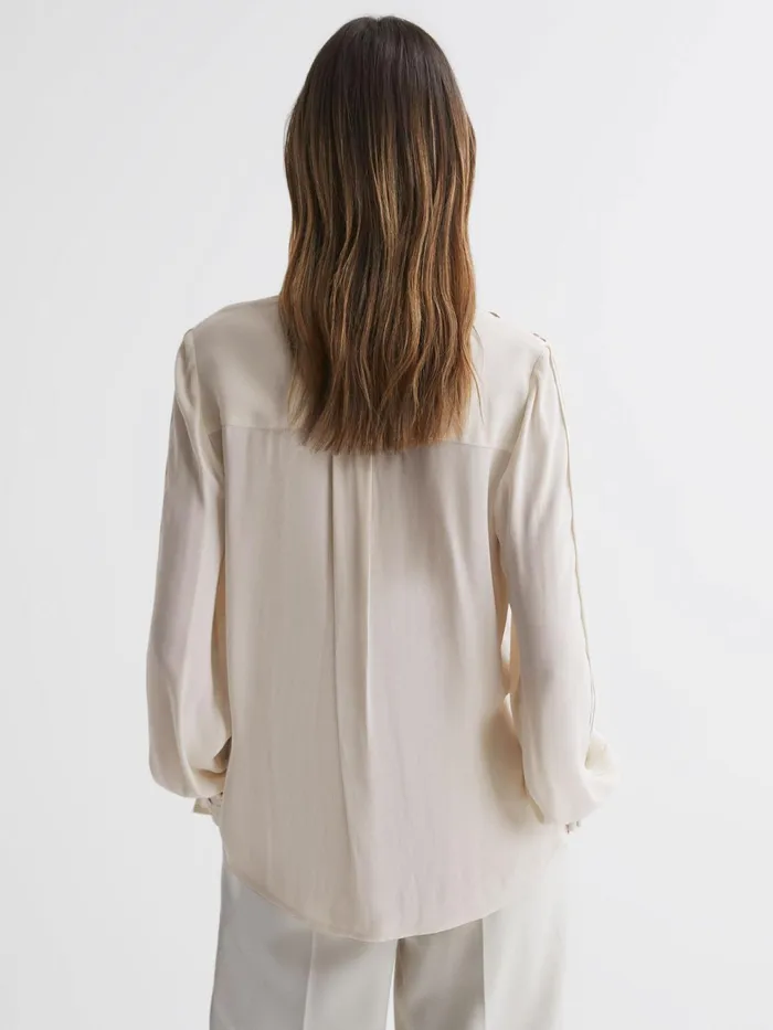 Reiss Tops Celia Lace CutOut Blouse Ivory 8211 Women