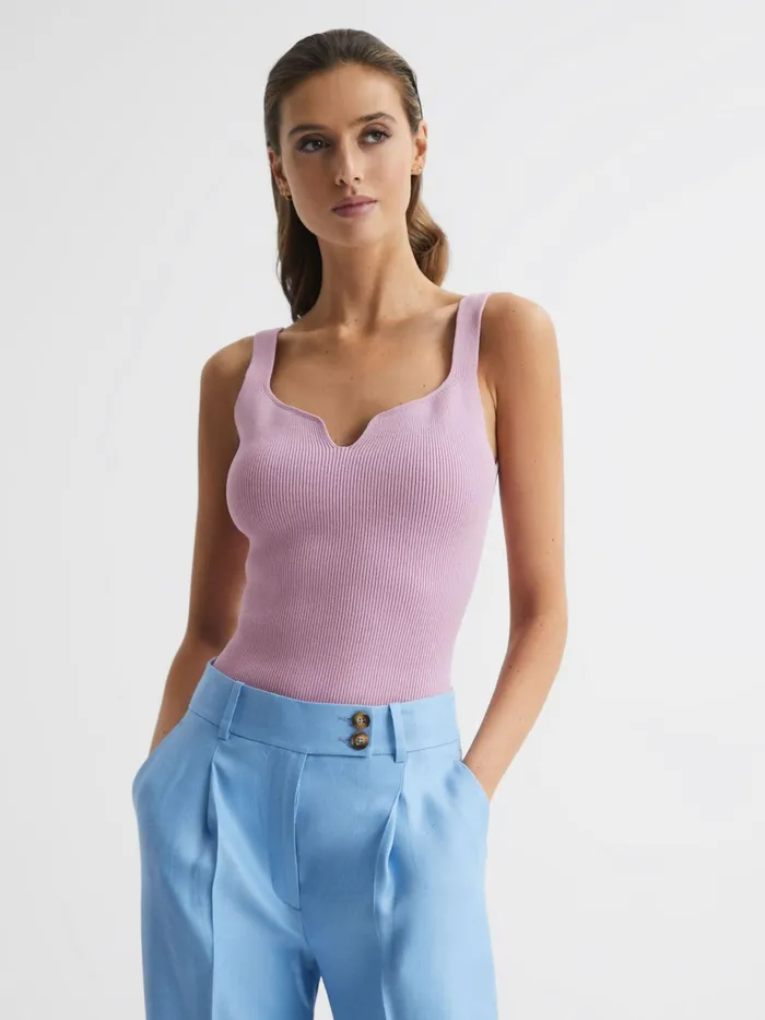 Reiss Tops Daisy Sweetheart Neck Top Black 8211 Women