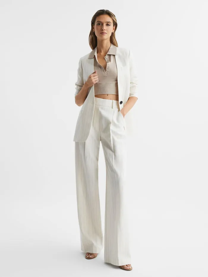 Reiss Tops Eva Polo Crop Top Neutral 8211 Women