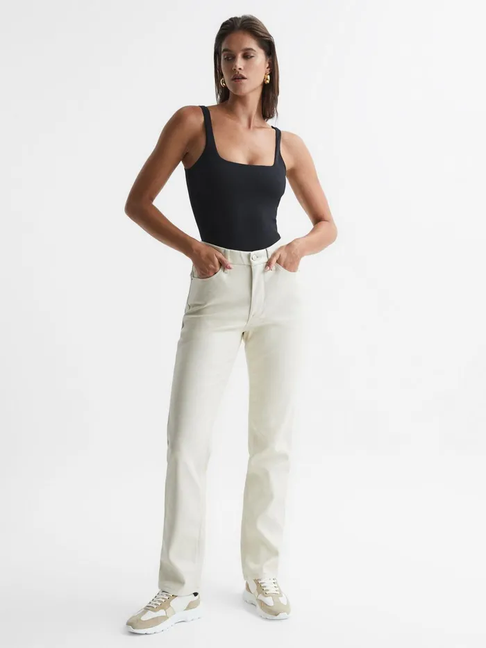 Reiss Tops Good American Square Neck Bodysuit Black 8211 Women