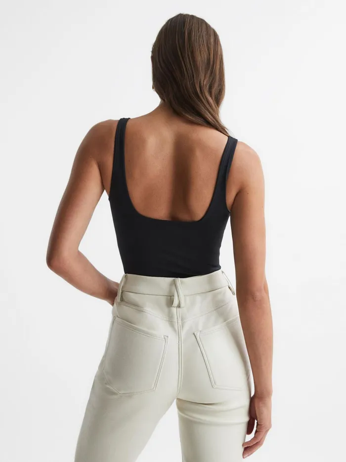 Reiss Tops Good American Square Neck Bodysuit Black 8211 Women