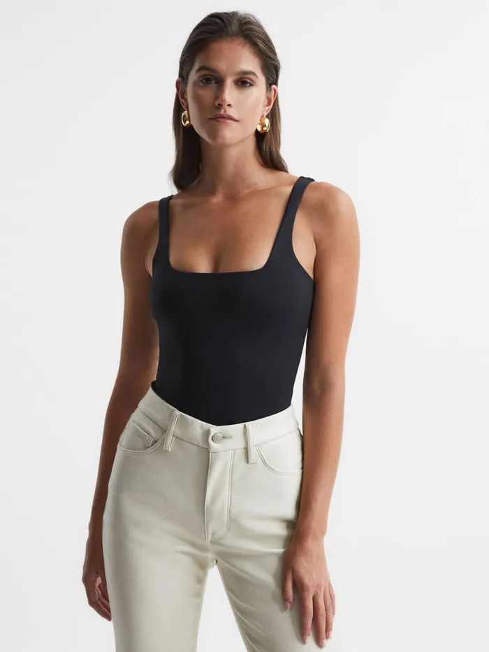 Reiss Tops Good American Square Neck Bodysuit Black 8211 Women