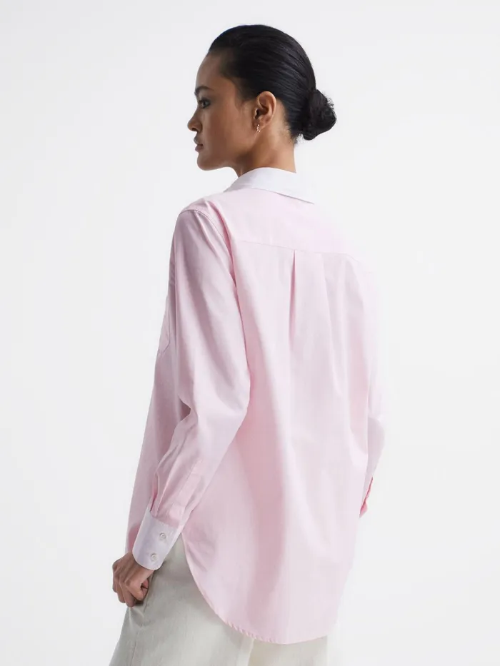 Reiss Tops Grace Plain Plain Collared Shirt Pink 8211 Women