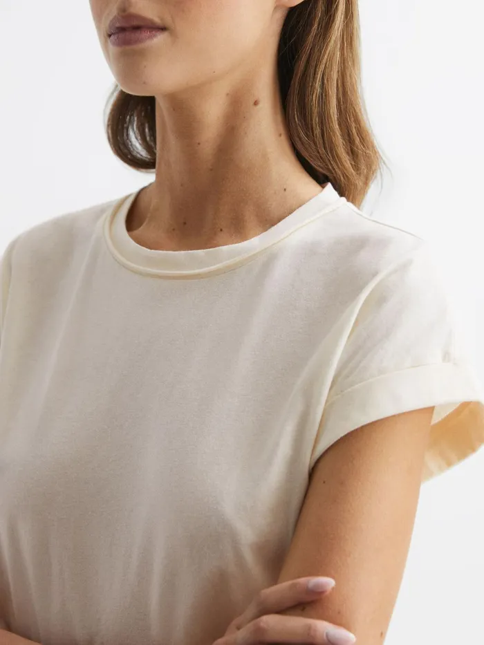 Reiss Tops Tereza Crew TShirt Cream 8211 Women