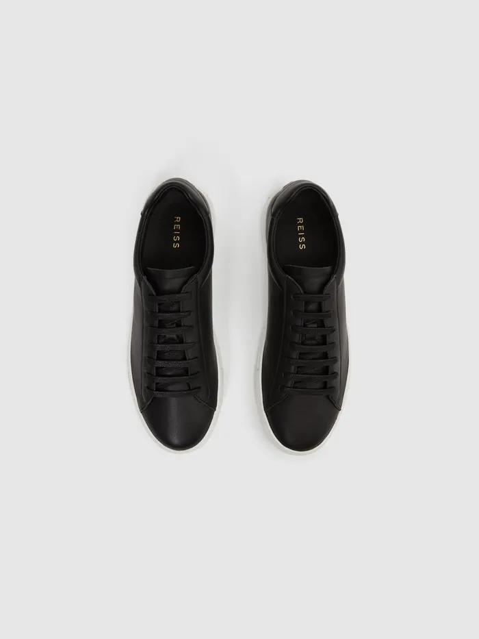 Reiss Trainers Finley Leather Trainers Black 8211 Men