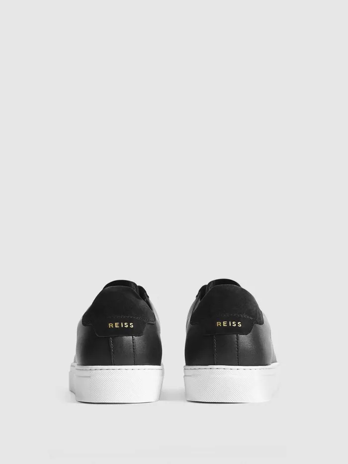 Reiss Trainers Finley Leather Trainers Black 8211 Men