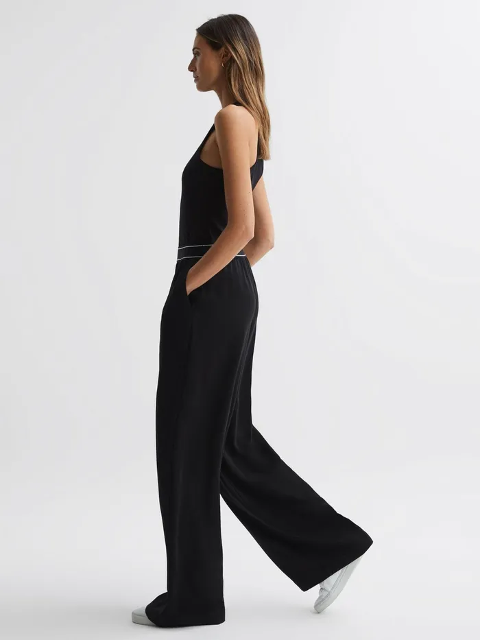 Reiss Trousers Abigail Wide Leg Elasticated Trousers Black 8211 Women