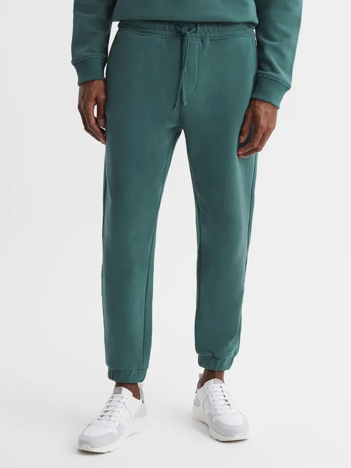Reiss Trousers Ali Garment Dye Joggers Midnight Green 8211 Men