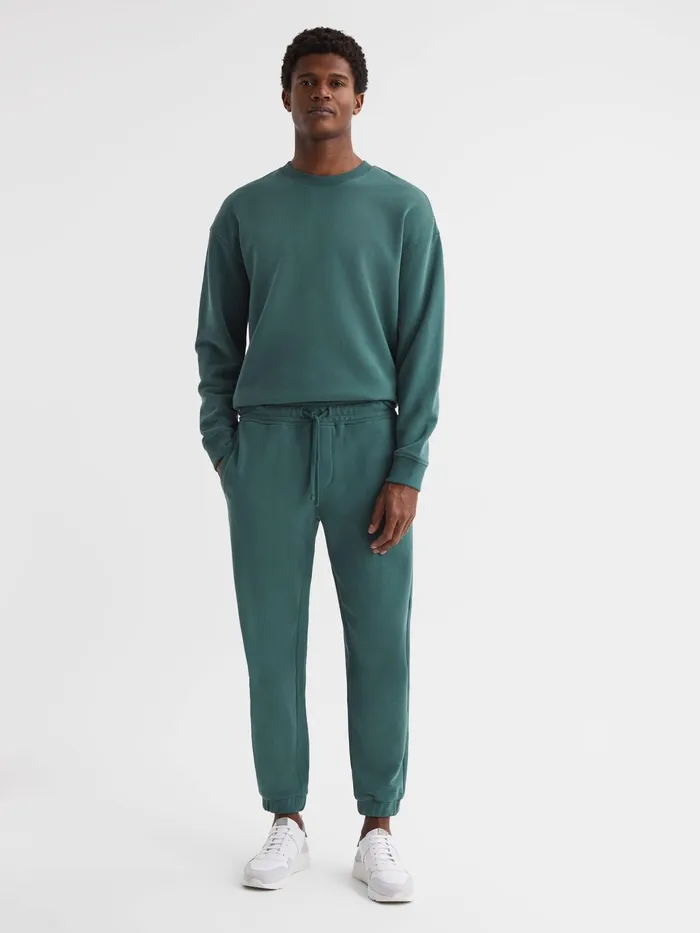 Reiss Trousers Ali Garment Dye Joggers Midnight Green 8211 Men