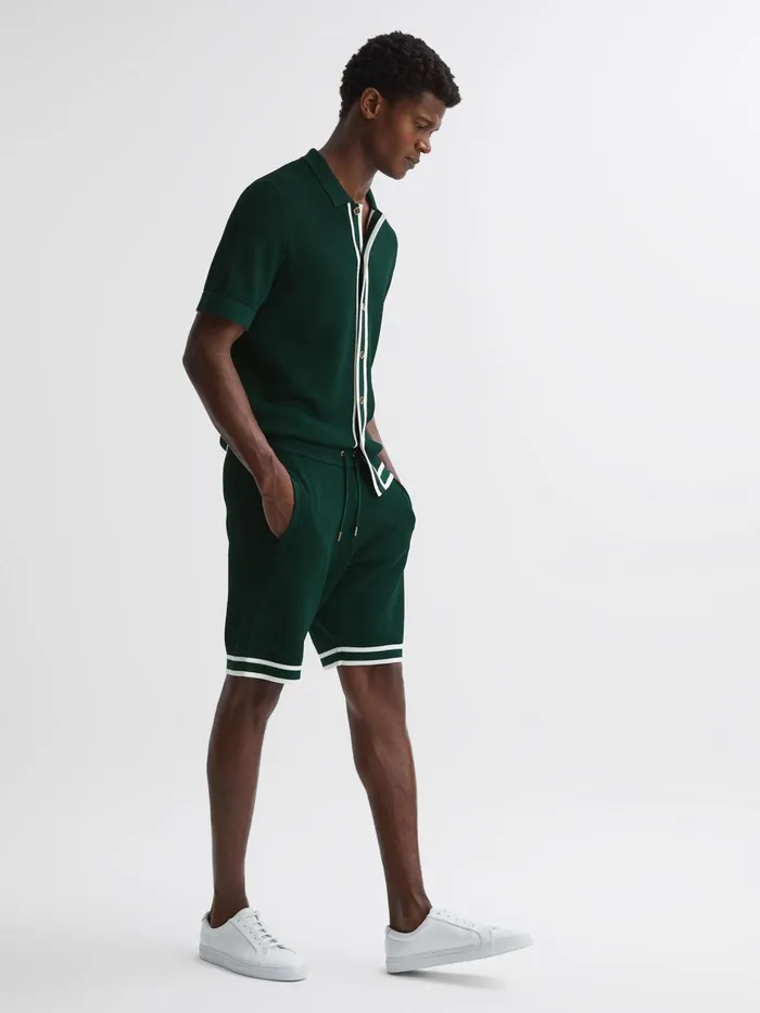 Reiss Trousers Andre Reiss Ch Knitted Drawstring Shorts Dark Green 8211 Men