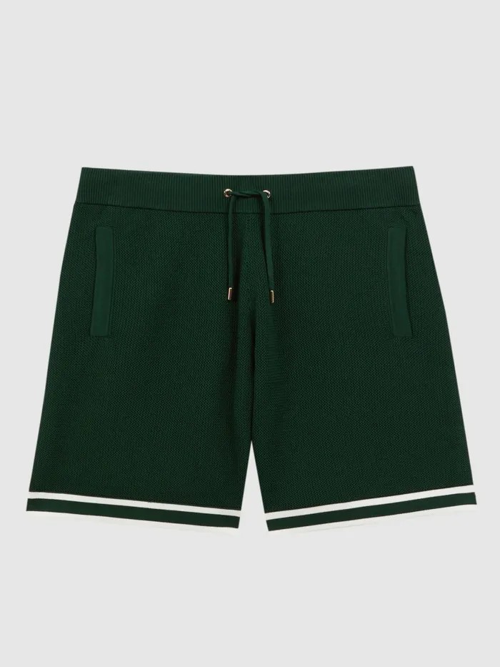Reiss Trousers Andre Reiss Ch Knitted Drawstring Shorts Dark Green 8211 Men