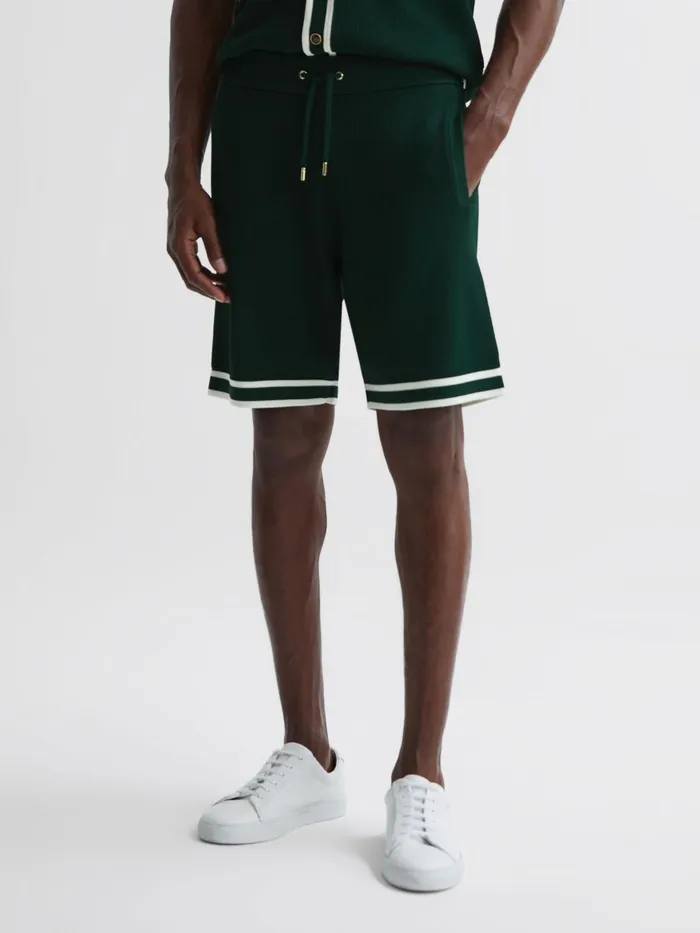 Reiss Trousers Andre Reiss Ch Knitted Drawstring Shorts Dark Green 8211 Men