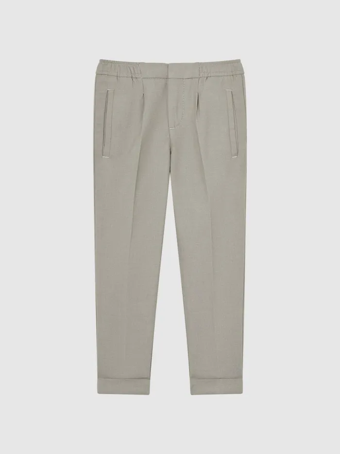 Reiss Trousers Brighton Pleat Front Relaxed Trousers Taupe 8211 Children