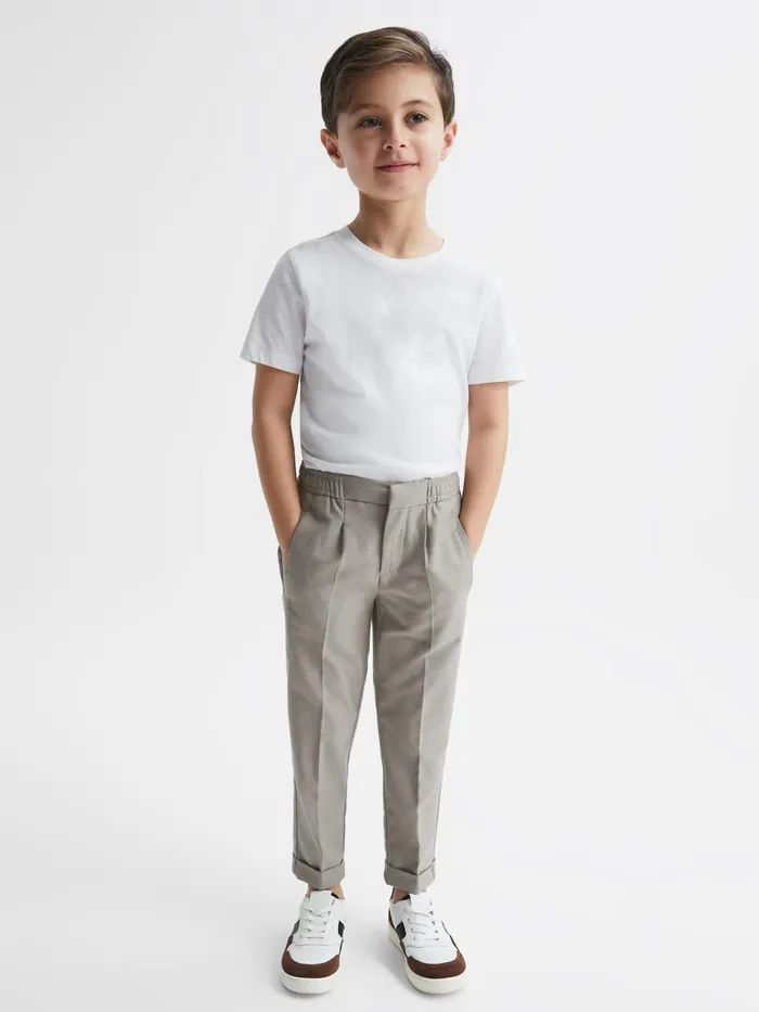 Reiss Trousers Brighton Pleat Front Relaxed Trousers Taupe 8211 Children