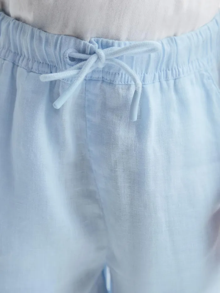 Reiss Trousers Cleo Linen Drawstring Trousers Ice Blue 8211 Children