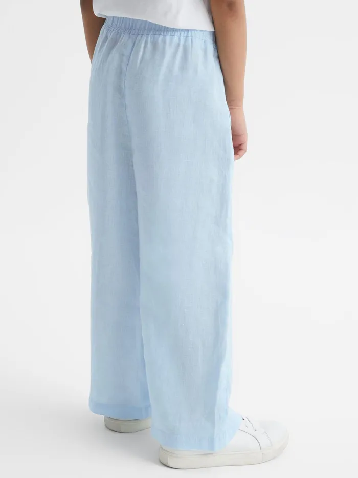 Reiss Trousers Cleo Linen Drawstring Trousers Ice Blue 8211 Children