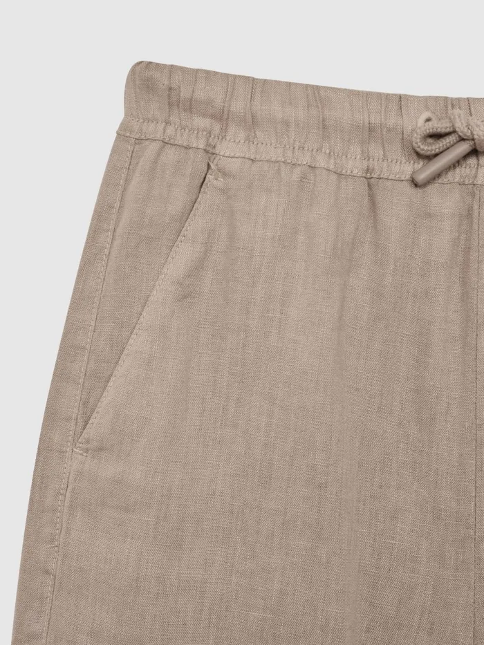 Reiss Trousers Cleo Linen Drawstring Trousers Mink 8211 Children
