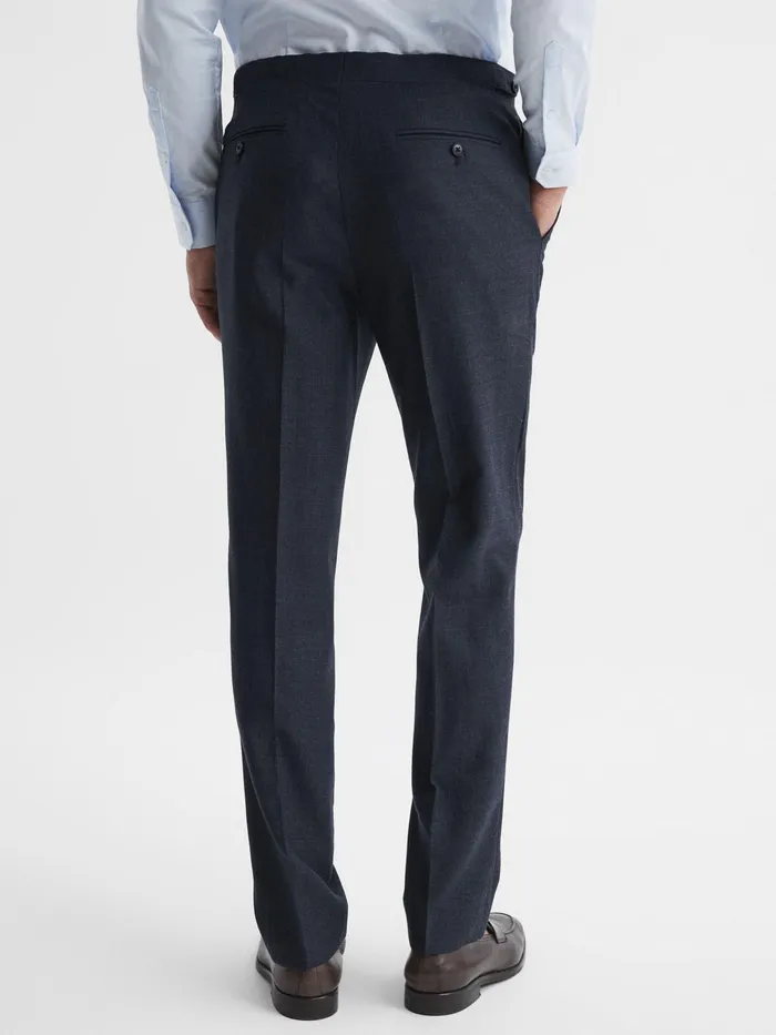 Reiss Trousers Dunn Textured Slim Fit Trousers Navy 8211 Men