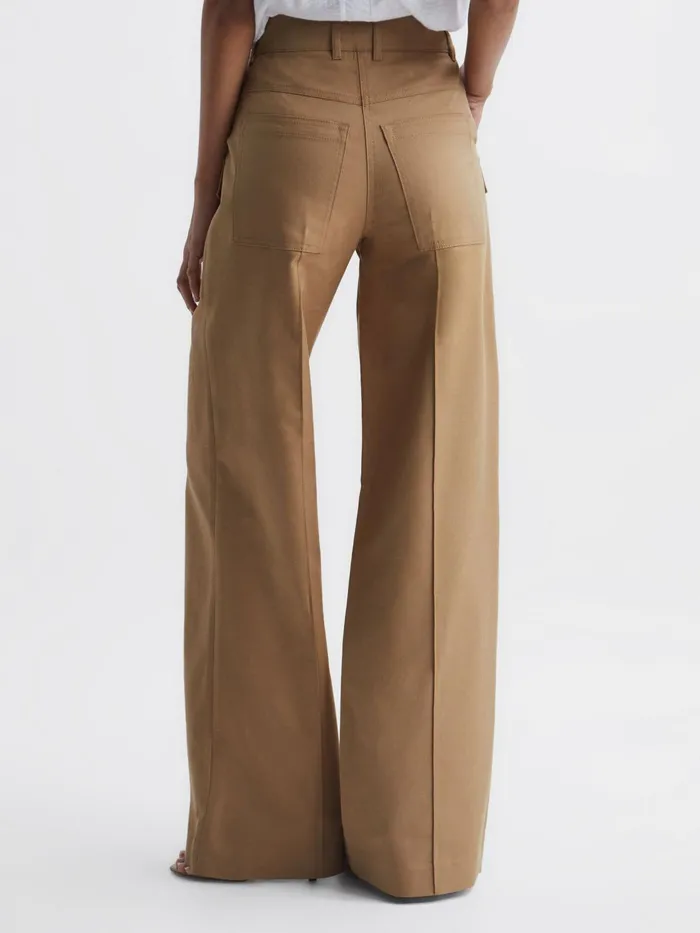 Reiss Trousers Eliana Wide Leg Combat Trousers Camel 8211 Women