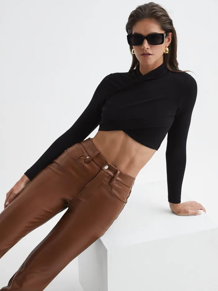Reiss Trousers Good American Good American Better Than Leather Pants Black 8211 Women