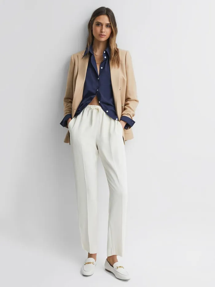 Reiss Trousers Hailey Pull On Trousers Cream 8211 Women